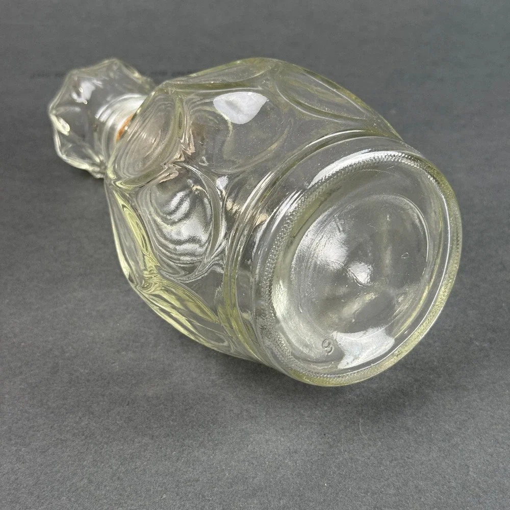 Vintage Clear Glass Decanter with Cork Stopper 9.5